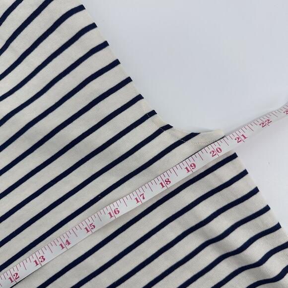 J. Crew Structured Muscle T-shirt Womens Size M Stripe Mariner Cotton Cream Navy - Picture 8 of 9
